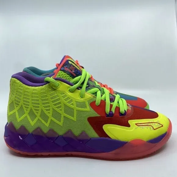 Puma MB1 Lamelo "Be You" Men’s Size 10 Green Gecko Red Blast Shoes 376813-01